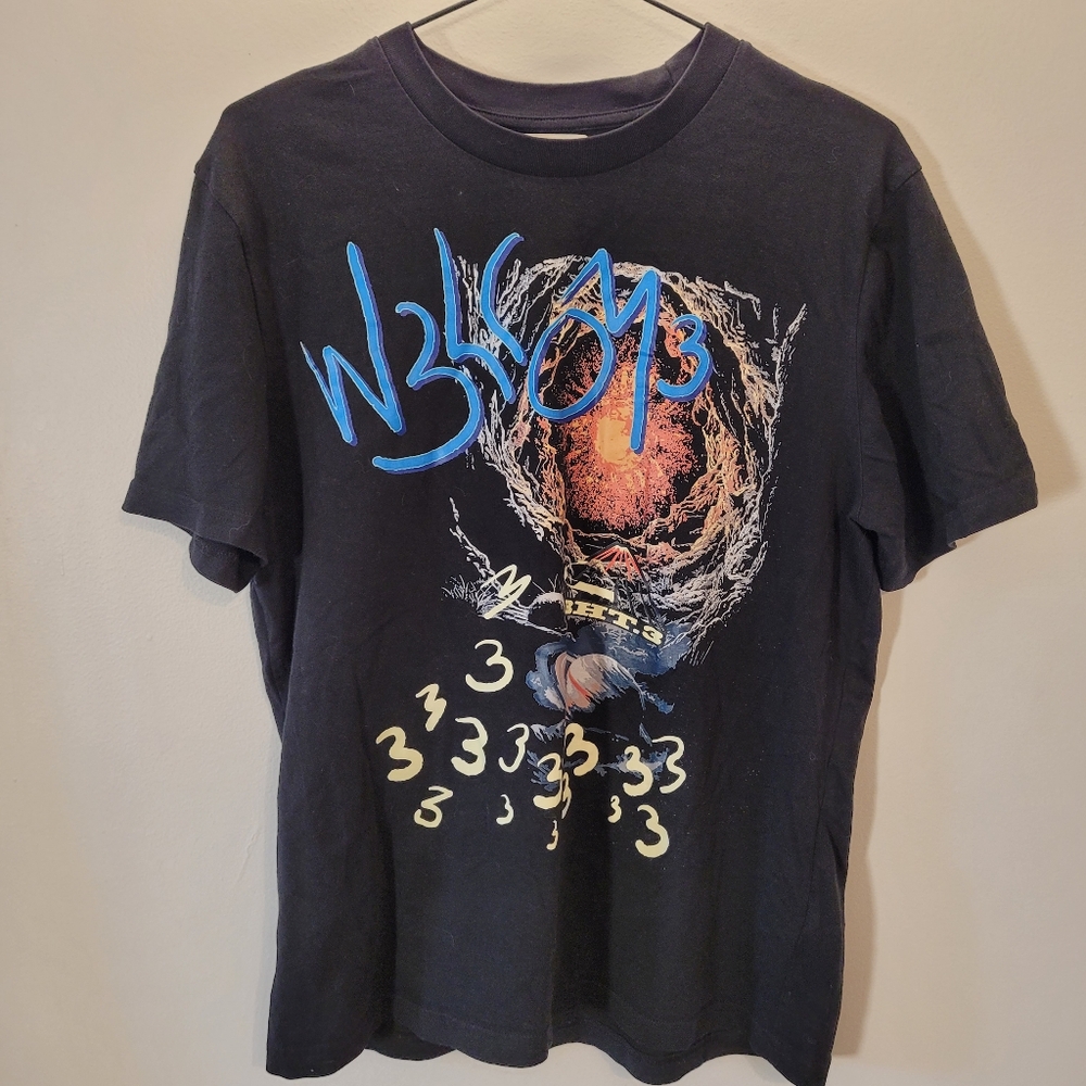 Bht.3 Psychedelic Inferno Saturn Black Tshirt - Size S
